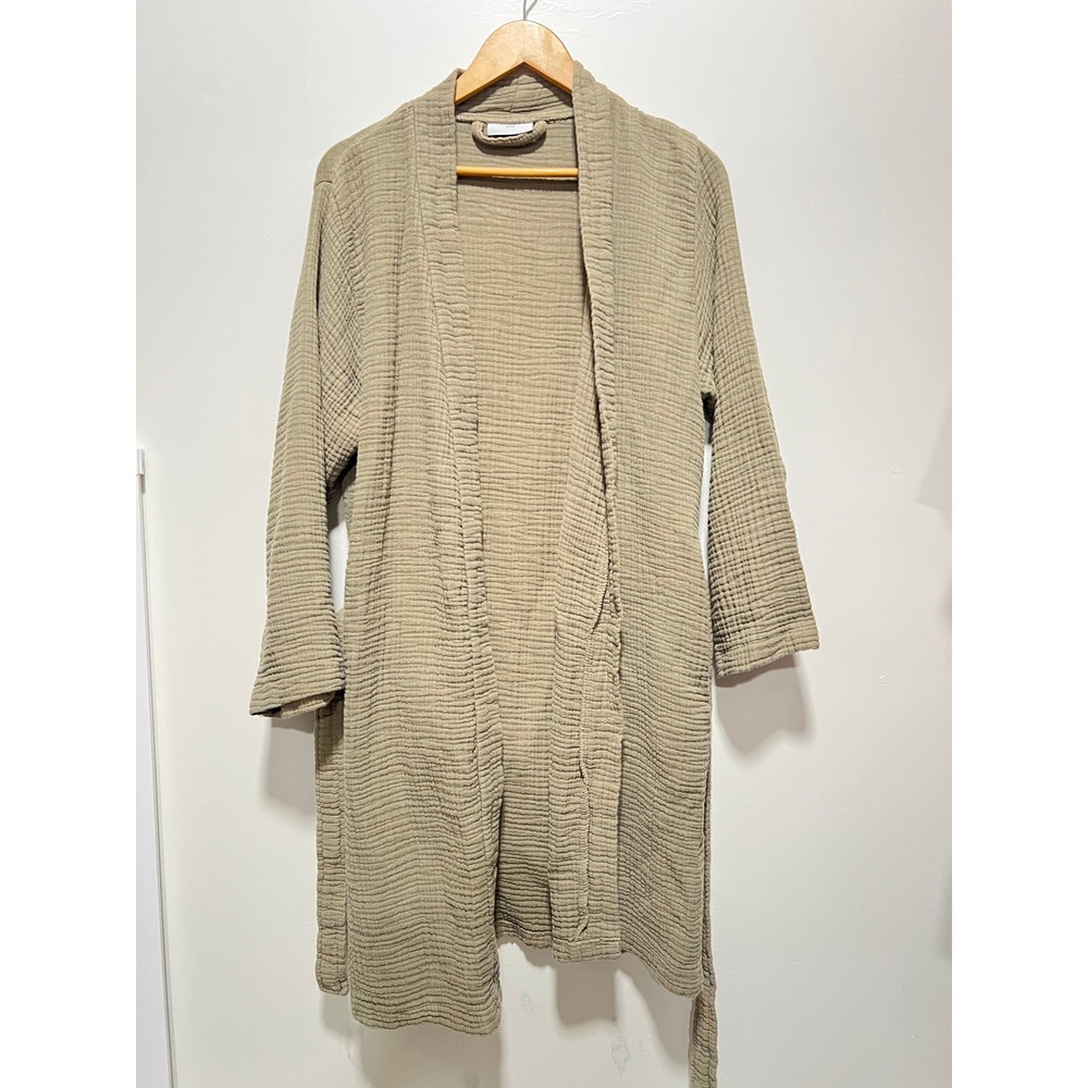 Parachute Robe Womens Medium 100% Cotton Waffle Gauze Tie Waist Bath Turkish